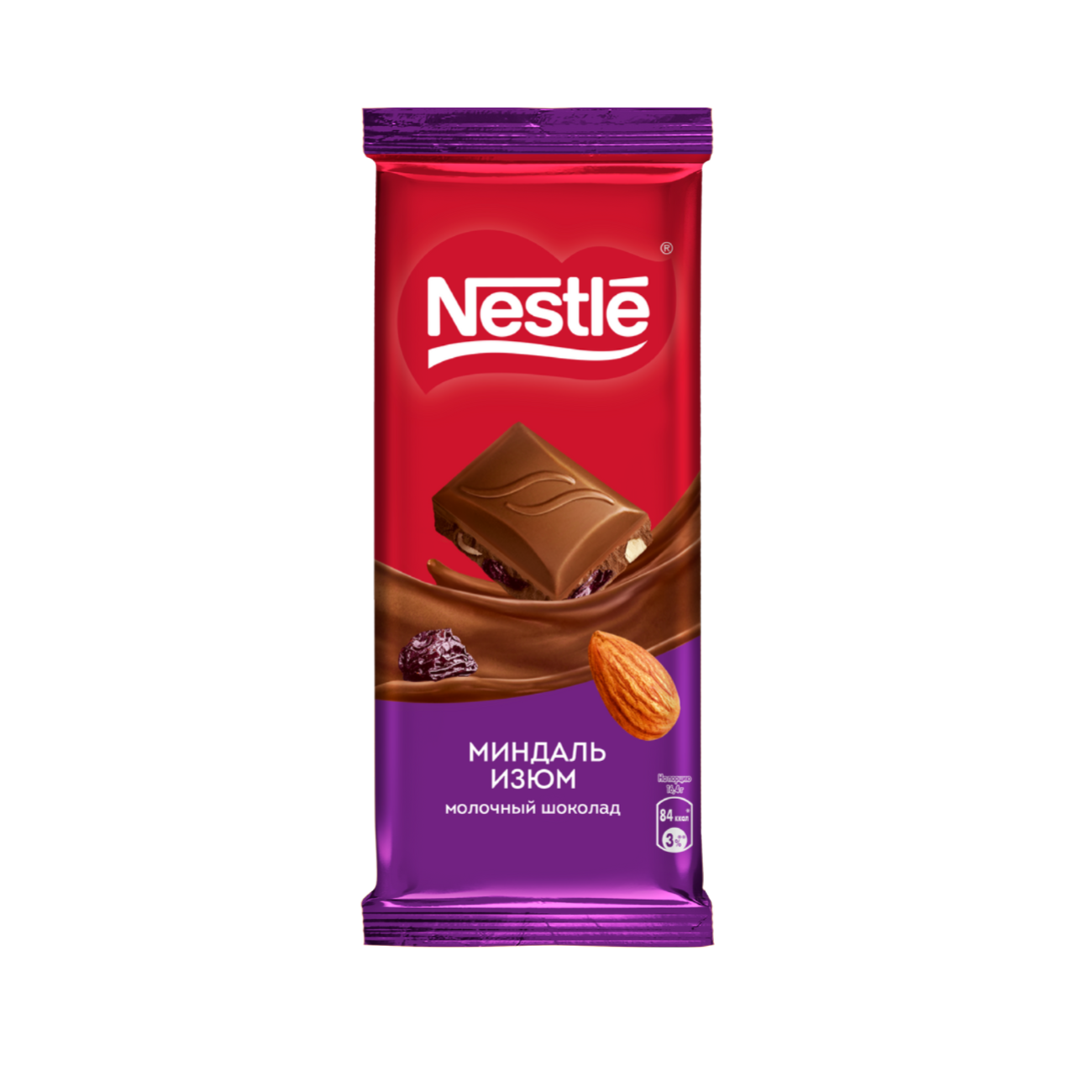 شکلات تخته ای نستله Nestle با طعم بادام وزن 82 گرم