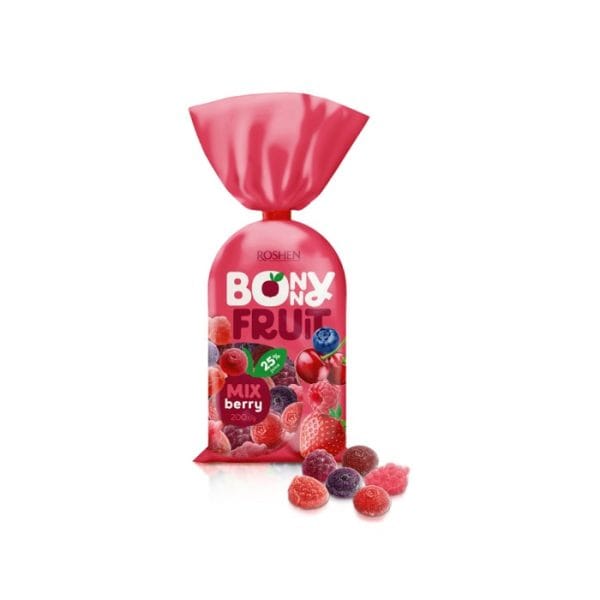 آبنبات ژله ای شکری روشن مدل Mix Berry وزن 200 گرم