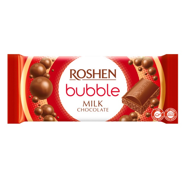 شکلات شیری حبابدار روشن Roshen Bubble وزن 80 گرم