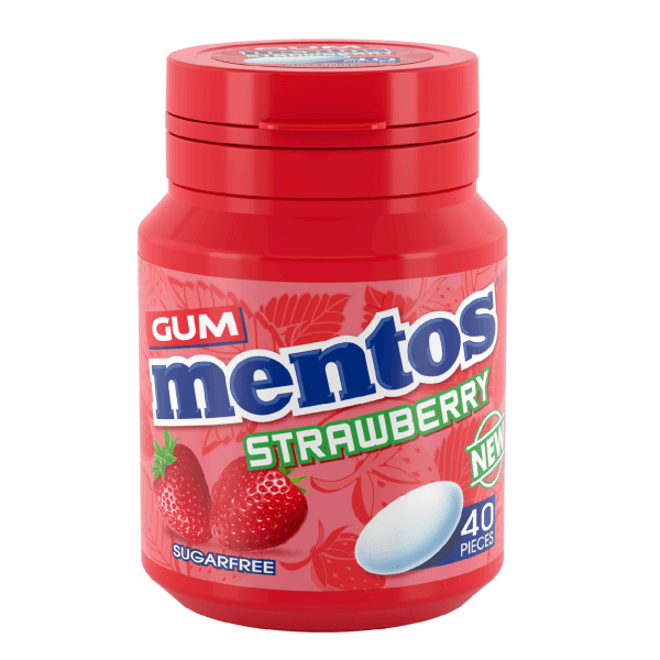 آدامس بدون قند منتوس با طعم توت فرنگی 40 عددی