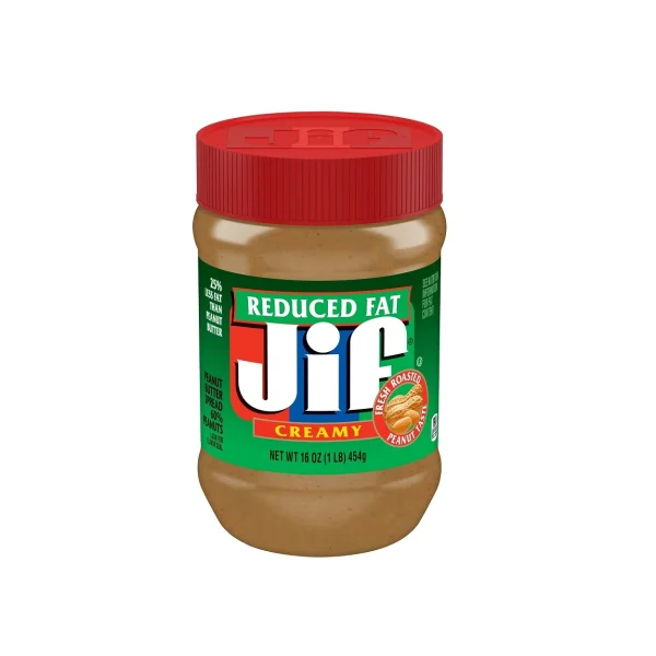 کره بادام‌ زمینی کم‌چرب جیف مدل کرمی 454 گرم