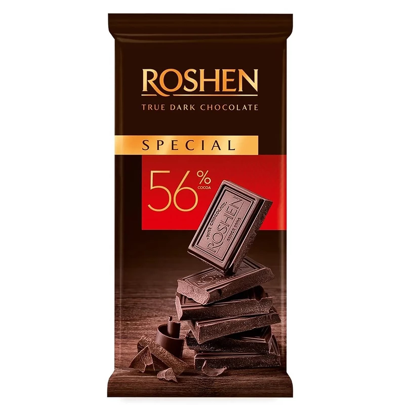 شکلات تخته ای تلخ روشن 56% Roshen Special وزن 85 گرم