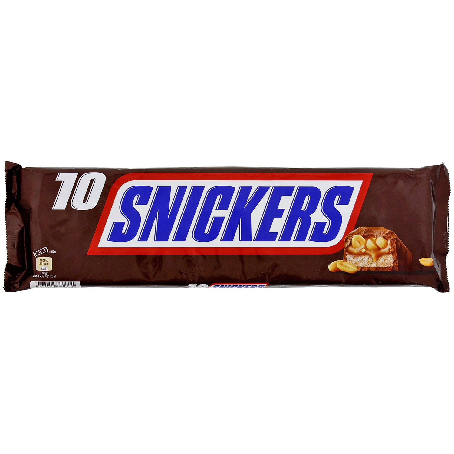 شکلات بادام زمینی اسنیکرز Snickers بسته 10 عددی