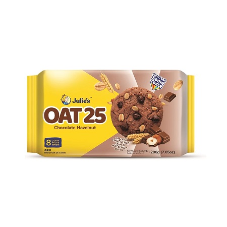 بیسکویت جو دوسر شکلات فندقی جولیس Oat 25 بسته 200 گرمی