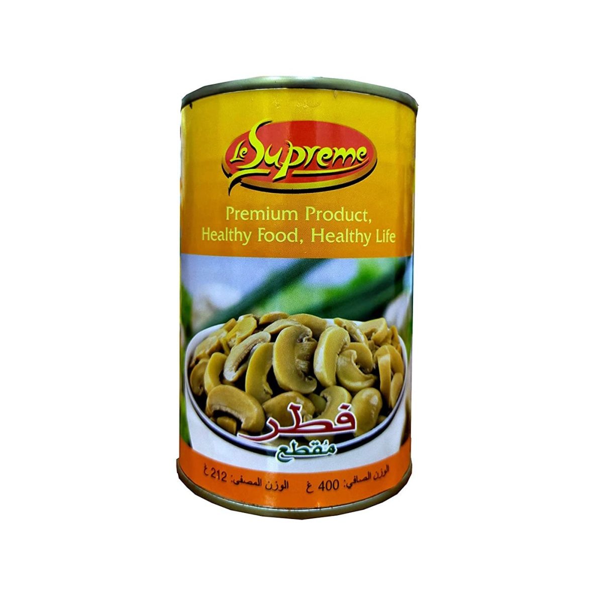 کنسرو قارچ ورقه ای سوپرمی Le Supreme وزن 400 گرم