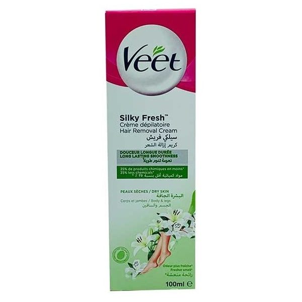کرم موبر بدن پوست های خشک ویت Veet Silky Fresh حجم 100 میلی لیتر