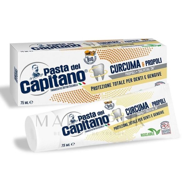 خمیردندان ایتالیایی کاپیتانو با عصاره زردچوبه حجم 100 میل