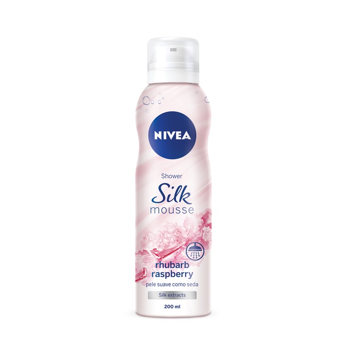 فوم شستشوی بدن تمشک و ریواس نیوا Nivea Silk Mousse حجم 200 میل