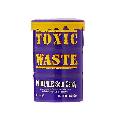 آبنبات فوق العاده ترش بنفش Toxic Waste وزن 42 گرم