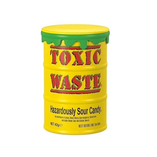 آبنبات فوق العاده ترش زرد Toxic Waste وزن 42 گرم