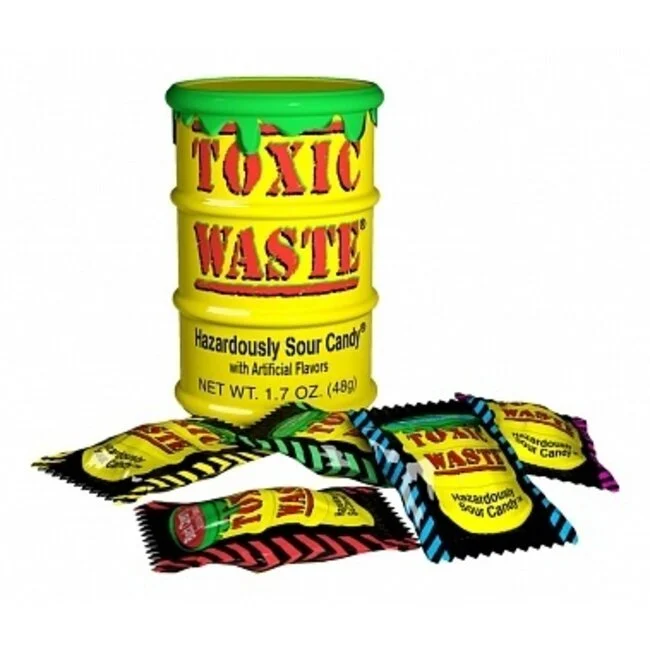 product-grid-gallery-item آبنبات فوق العاده ترش زرد Toxic Waste وزن 42 گرم