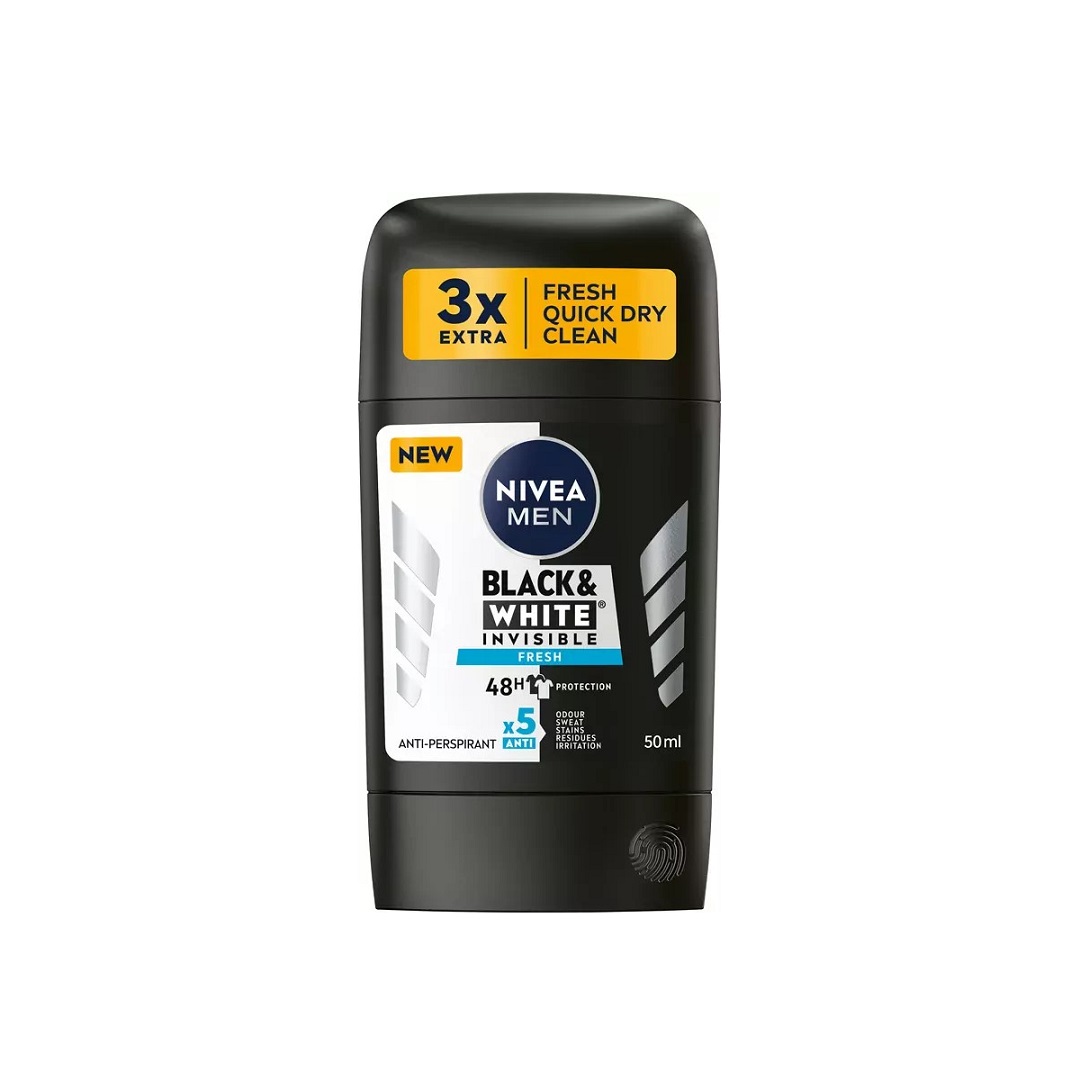 دئودورانت ضدتعریق مردانه نیوا Black & White Invisible Fresh وزن 50 گرم