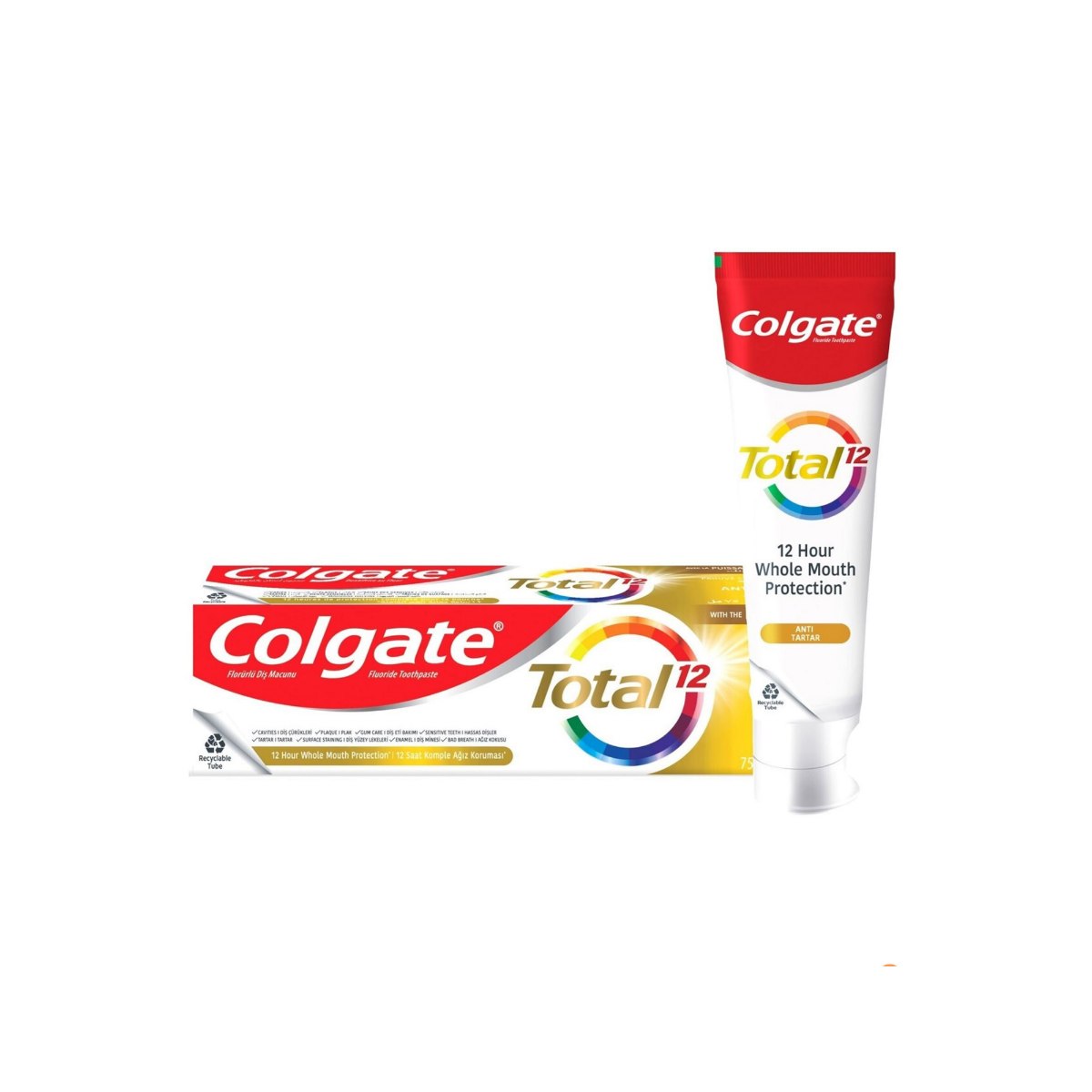 خمیردندان ضد جرم کلگیت Total 12 Anti Tartar حجم 75 میل