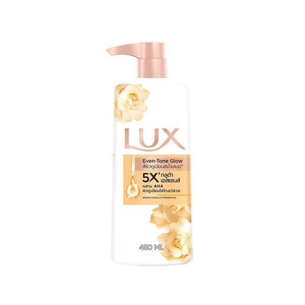 شامپو بدن درخشان‌کننده پوست لوکس Lux Even Tone Glow حجم 450 میل