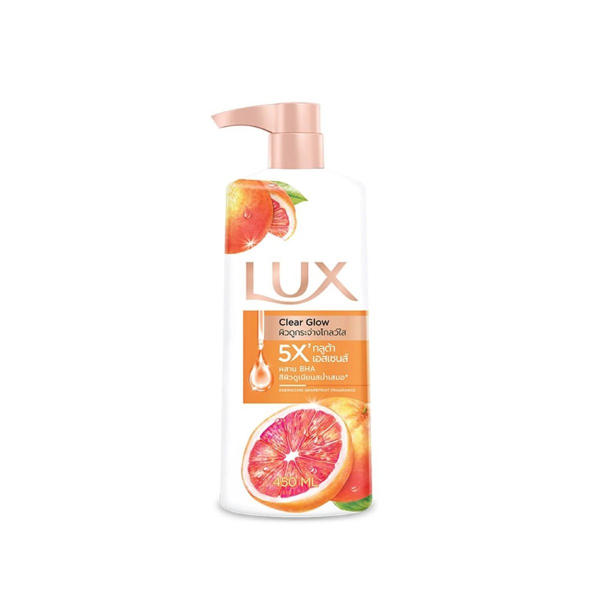 شامپو بدن درخشان‌کننده پوست لوکس Lux Clear Glow حجم 450 میل