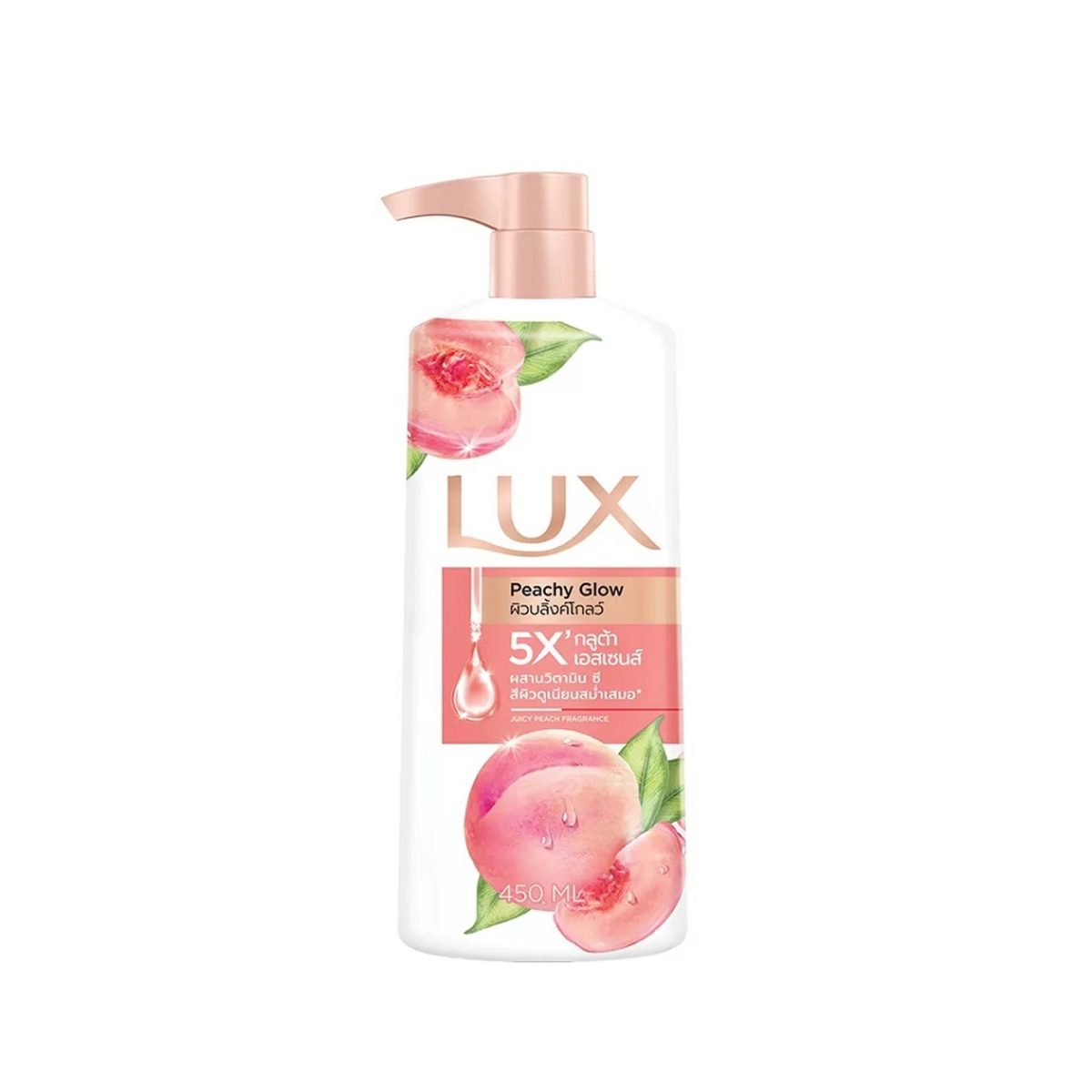 شامپو بدن درخشان‌کننده پوست لوکس Lux Peachy Glow حجم 450 میل