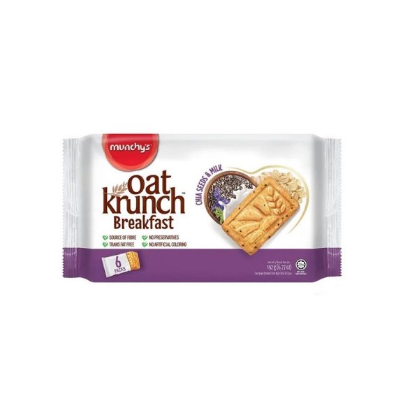 بیسکویت اوت کرانچ صبحانه با دانه چیا و شیر بسته 6 عددی