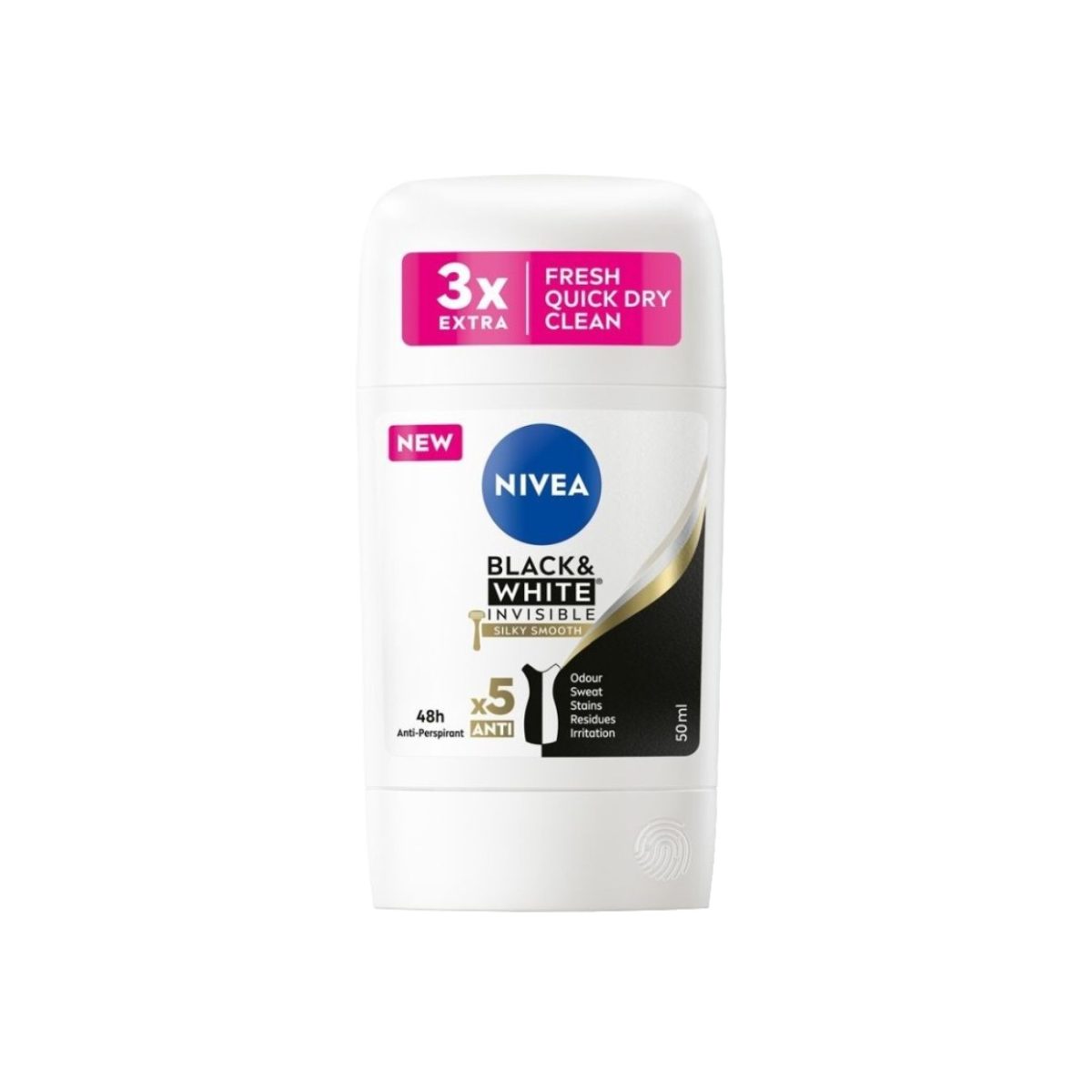استیک ضد تعریق نیوآ مدل Black & White Invisible Silky Smooth وزن 50 گرم