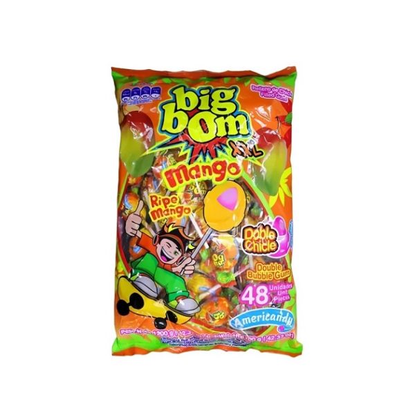آبنبات چوبی Americandy Big Bom XL با طعم انبه بسته ۴۸ عددی