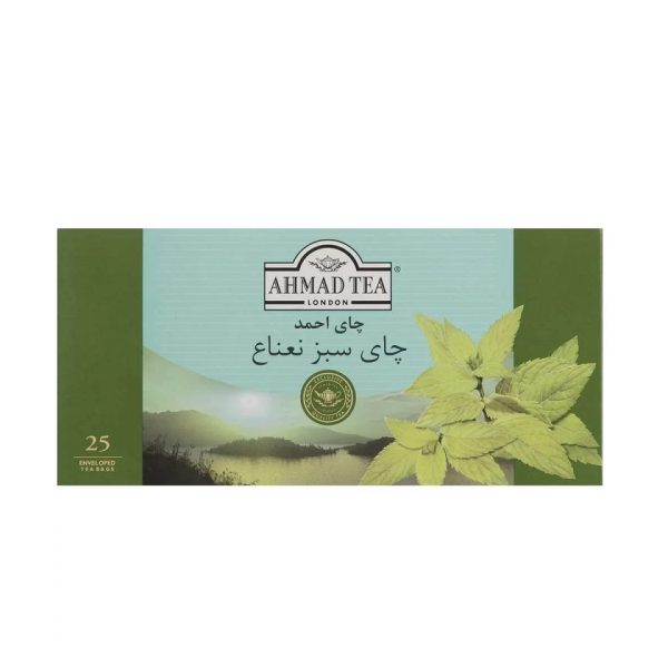 چای کیسه ای سبز نعنایی احمد بسته 25 عددی