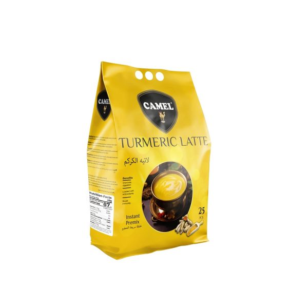 شیر چای لاته زردچوبه کمل Camel بسته 25 عددی